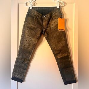 One Teaspoon Golden Iggys/Matte Gold  Skinny Jeans with Distressed Finish